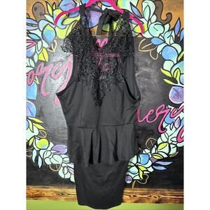 4 for $20 Vintage DEB Halter Dress, Black, Large